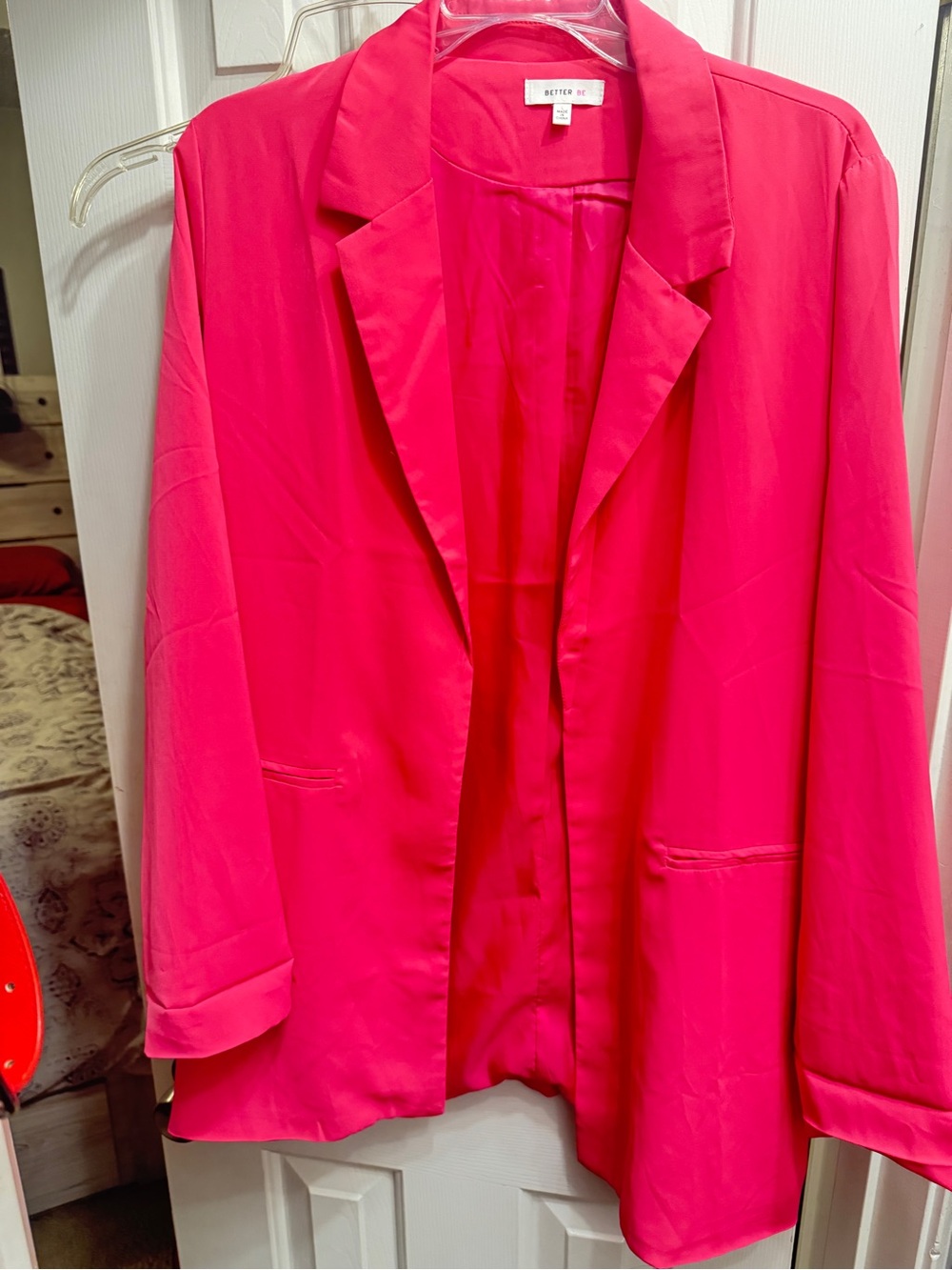Better Be Large Hot Pink Open-Front Blazer Jacket